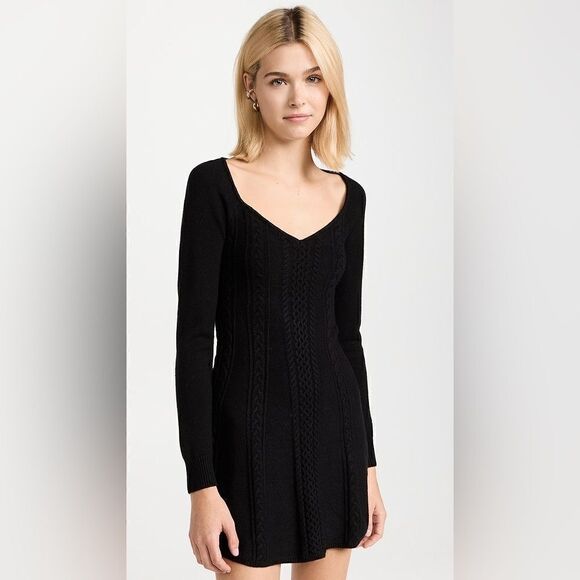 Free People Small World Mini Black Sweater Dress Size XS - Picture 3 of 16